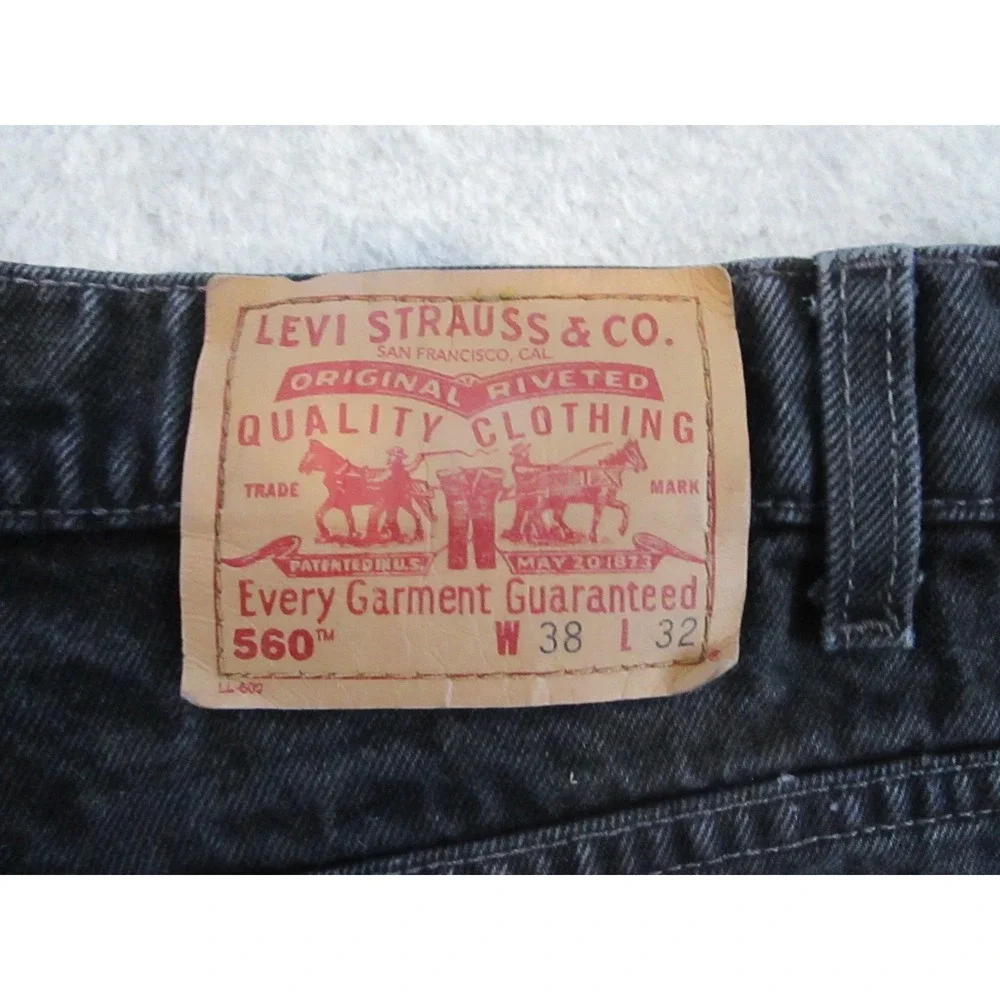 Vintage Levi's‎ Jeans Men's W36 L27 Black 560 Loose Fit Tapered Denim
